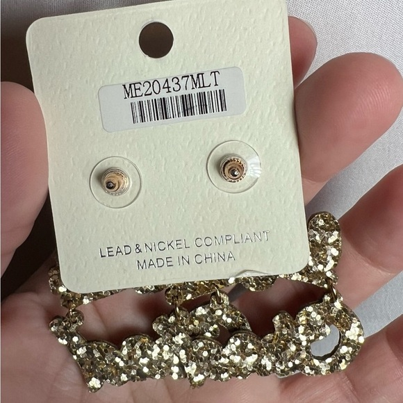 ITS Sense Black and Gold Graduation Cap Congrats Grad Dangle Earrings NWT - Picture 4 of 6